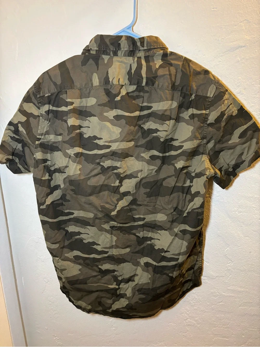 J. Crew Men’s Short-Sleeve Camo Button-Down Shirt - Olive & Dark Green